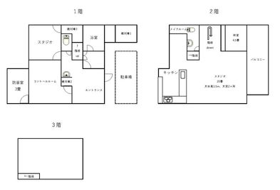 撮影・配信スタジオ 2Fレンタル撮影・配信スタジオの間取り図