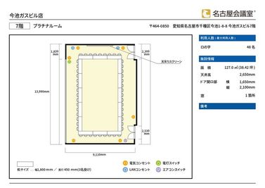 名古屋会議室 今池ガスビル店 プラチナルーム（応用形）の間取り図