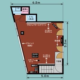 建物２階のワンフロアがスペースとなっております。 - レンタルスタジオソメル ダンススタジオの間取り図