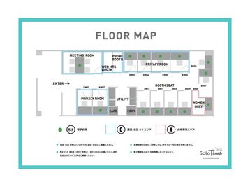SoloTime 海浜幕張 ROOM KM04（1名用完全個室）の間取り図