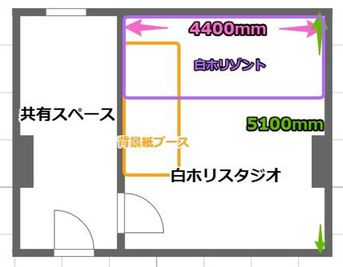 スタジオベース　せんびるスタジオ せんびる8号館地下1階B127号室：白ホリゾントスタジオの間取り図