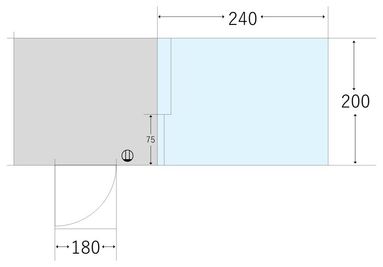 平面図です。青色の部分がご利用いただけます。 - ザッパ村コンテナ コンテナスペースＣの間取り図