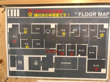 神戸駅前コワーキングスペース Suki_ma（スキマ） 【R-14】 １名_女性でも安心の鍵付き完全個室_神戸駅前スキマの間取り図