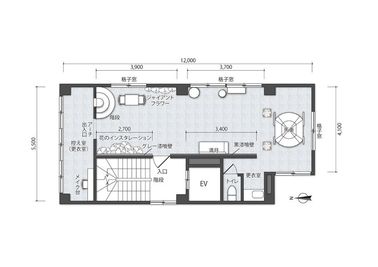 北側の控え室とトイレ横の更衣室はカーテンを閉め切ることで更衣室にすることが可能です。 - 撮影スタジオ Coache（コーチェ） 【JR浅草橋徒歩4分】撮影スタジオ　Coache（コーチェ）の間取り図