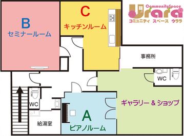 コミュニティスペースUrara ピアノルームの間取り図