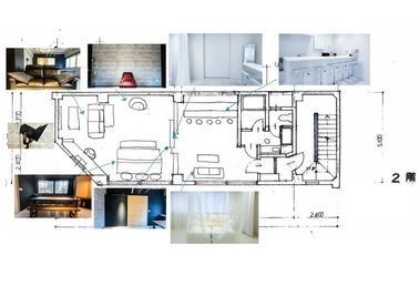 入って手前の部屋は白ベース、奥の部屋はシックな作りになっています。 - インパルス・スタジオ インパルス撮影スタジオ〜薬院大通駅から徒歩5分、天神からも近い〜の間取り図