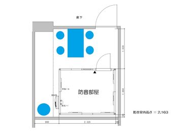 赤ばね防音部屋。 防音室付レンタルスペースの間取り図