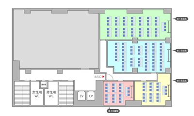 横浜スタジアム前ホール 第三会議室の間取り図