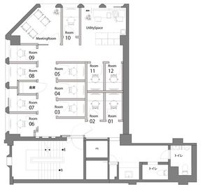 comolu 東京日本橋 comolu東京日本橋　個室MeetingRoom４名用の室内の写真