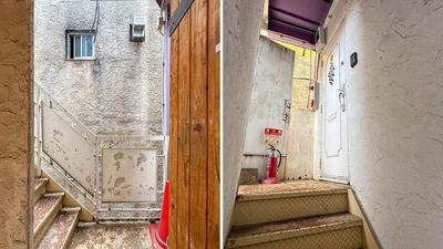 ビルの外階段で撮影できます。
塗装が剥がれた壁や、少しさびた金属の質感が背景になり、
室内とはちがう“素の空気感” が写ります。 - フォトスタジオ「パラレルスタジオ新宿二丁目店」 パラレルスタジオ新宿二丁目店の室内の写真