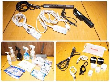 延長コードや各種タップ、消毒ペーパーなども完備。快適で清潔に利用できる環境を整えています。 - my time room 赤坂 my time room赤坂の設備の写真