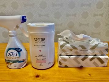 ファブリーズ、除菌ウェットティッシュ、ティッシュペーパー常備 - 🌸矢場町＆栄パーティ向けレンタルスペース🌸 広いキッチン付きレンタルスペース THE ROOM矢場町＆栄02の設備の写真
