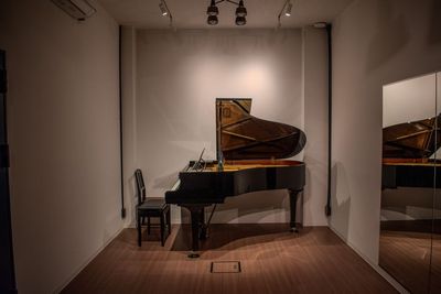 照明を落とした雰囲気のある空間。演奏動画やプロフィール撮影にもご利用いただけます。 - コーダ音楽スタジオ クラシック向け防音スタジオ【Aスタジオ】の室内の写真