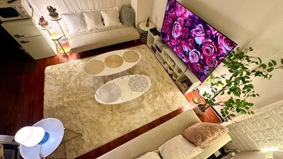 間接照明バージョン。調光でもっと暗くできます🌙 - ロージア心斎橋 ロージア心斎橋🌹（角部屋/24h/地デジ&高速Wi-Fi）の室内の写真
