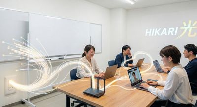 大変お待たせしました！高速Wi-Fiを導入しました。Zoom会議や配信作業にもお使いいただけます。 - 熊本水道町ミーティングスペース 貸し会議室・レンタルスペース（セミナー・商談・リモート・面接）の設備の写真