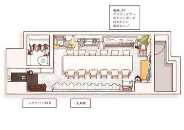 コンパクトなスペースに必要な機能を凝縮！快適に過ごせるスペースです。 - いるか会議室　栄4丁目店（中日ビルから徒歩3分） いるか会議室　栄4丁目店の室内の写真