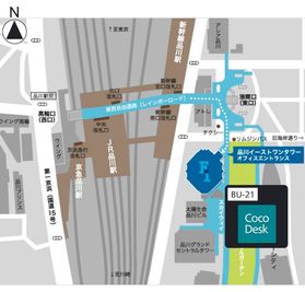 品川イーストワンタワーまでの地図 - CocoDesk [BU-21] 品川イーストワンタワー　2階エレベーターホール奥　２１番ブース CocoDesk [BU-21]のその他の写真