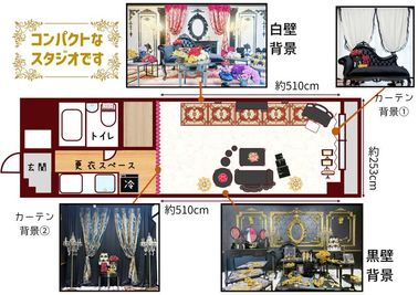 間取り図　コンパクトなスタジオです - 姫スタジオ（大名ゴシック店） 姫スタジオ（博多ゴシック店）の室内の写真