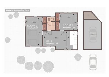 2階間取り図 - クロア伊豆高原 撮影専用ハウススタジオ 庭付き一軒家3階建『クロア伊豆高原』の室内の写真