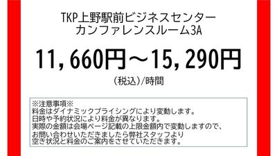 TKP上野駅前ビジネスセンター カンファレンスルーム3Aの室内の写真