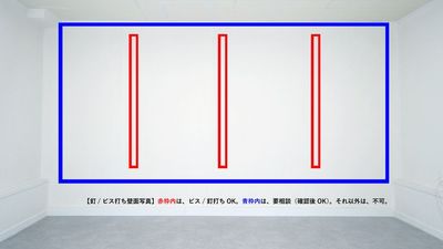 🔨壁の釘／ビスOK範囲（※有料オプションなので注意） - アトリエ「Atelier-T」(大宮・三橋) 木工・塗装・撮影 OK の制作アトリエのその他の写真