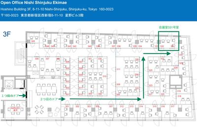 リージャス会議室 オープンオフィス西新宿駅前 CM 331の室内の写真