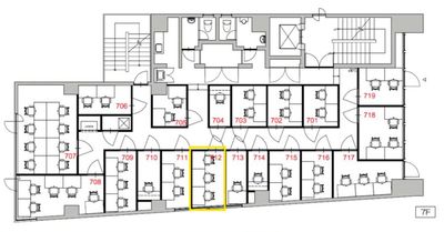 リージャス会議室 オープンオフィス渋谷神南 CM 712の室内の写真