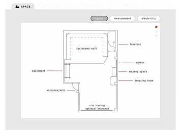 トイレ、化粧スペース、着替えスペース、入り口二つ、スタジオ内駐車可 - SORAMIMI STUDIO 白ホリ写真スタジオ 元倉庫３R白ホリ写真スタジオの室内の写真