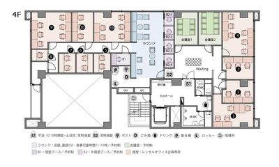 THE HUB 横浜桜木町 B2-3／ブース（半個室）の室内の写真