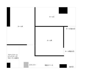 壁で仕切られた3つの個室と共有スペースからなる - レンタルサロン ciel (シエル) レンタルサロンCiel ルームB（エステ、整体、リラク向け）の室内の写真