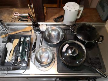 調理器具。 - 月島長屋 多目的スペースの設備の写真