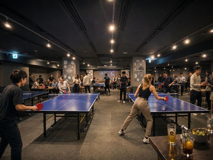 最大200名が収容できる大型スペース - 東京PingPong（東京ピンポン） 駅から近いイベント・パーティー会場の室内の写真