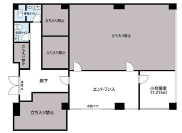 サンエイホームセミナールームの間取り図 男女別のトイレをご利用いただけます。 - サンエイホーム セミナールーム サンエイホーム セミナールーム　貸会議室・レンタルスペースBの室内の写真