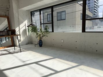 自然光が入る広い窓と白壁のスタジオです。 - KCC Gallery&Studio  KCC Studio&Gallary 堀江/新町の室内の写真