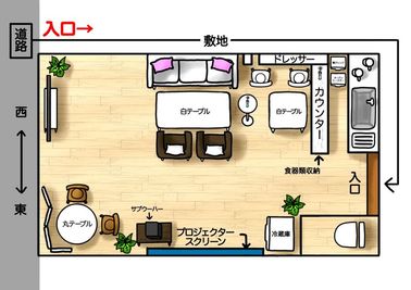 お部屋の間取りです。
ゴロゴロマットをご希望の際はTVの前にご準備致します。 - レンタルスペース【RoomAoyama】 RoomAoyama 　多目的スペースの室内の写真