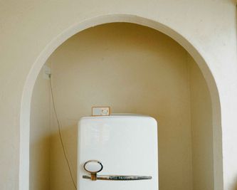 冷蔵庫の中は、お茶などフリードリンクをご用意しています。ホットドリンクもございます。 - 写真の家・sokeの設備の写真
