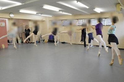 バレエレッスンでのご利用イメージ。バレエバー（3m×2セット）を常設しています。 - レンタルスタジオROOTS駒沢大学店 レンタルスタジオ(駒沢大学店)の室内の写真