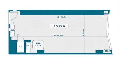 スタジオ見取り図 - レンタルダンススタジオ Rise Studio-Rise Motomachiの室内の写真