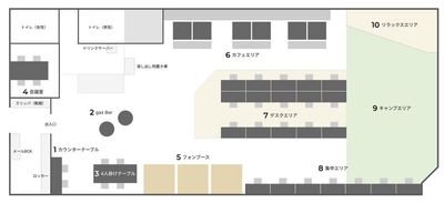 co-working gaz 4名用会議室の室内の写真