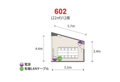 対面型　12名着席可能 - アットビジネスセンターPREMIUM新大阪（正面口駅前） 602号室の室内の写真