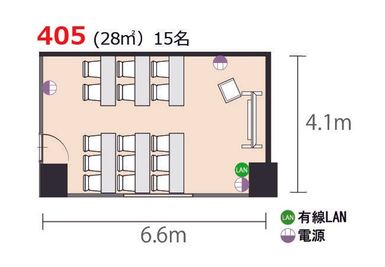 スクール型　15名着席 - 貸し会議室　アットビジネスセンター渋谷東口駅前 405号室の室内の写真