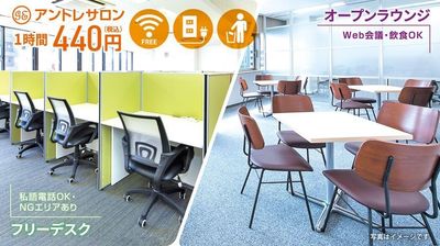 施設内はお電話・web会議・ご飲食が可能です。 - 日比谷アントレサロン コワーキングスペースのその他の写真