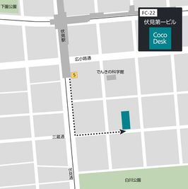 クラボウアネックスビルまでの地図 - CocoDesk [FC-22] 伏見第一ビル　1Fエントランス　２２番ブース CocoDesk [FC-22] のその他の写真