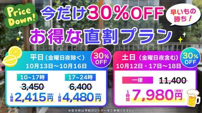 おにぎりカフェRe:Nature 原宿でBBQできるビアサーバー付き貸切カフェの室内の写真