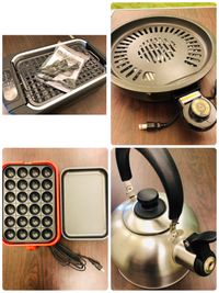 右上/左上：BBQ用ホットプレート（有料）
左下：たこ焼き器（有料） - パーティーピーポー 多目的スペースの室内の写真