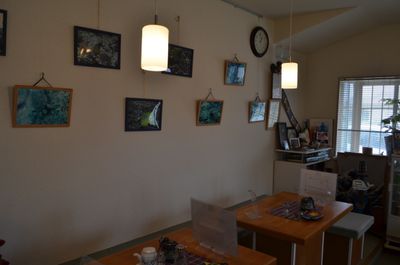 会合室の展示コーナー - 里海荘 ネイチャーフォトギャラリーの室内の写真