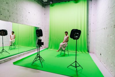 グリーンバックもご用意がございます。 - in the house / Nishiwaseda ★イベント実績多数★おしゃれな地下空間でイベント・展示会・撮影の設備の写真