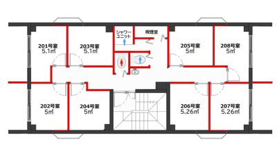 グリーンハウス　新宿市谷 新宿市谷-203号室貸切個室の室内の写真