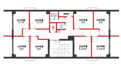 グリーンハウス　新宿市谷 新宿市谷-208号室貸切個室の室内の写真