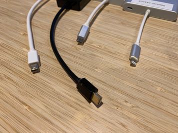 差込口タイプ：Lightningケーブル・USB Type-Cケーブル・Mini DisplayPort – HDMI - INBOUND LEAGUE セミナールームFUJI 42名の設備の写真
